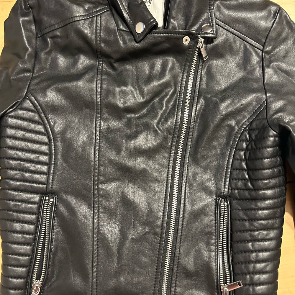 Black Moto Jacket with Quilted Details
